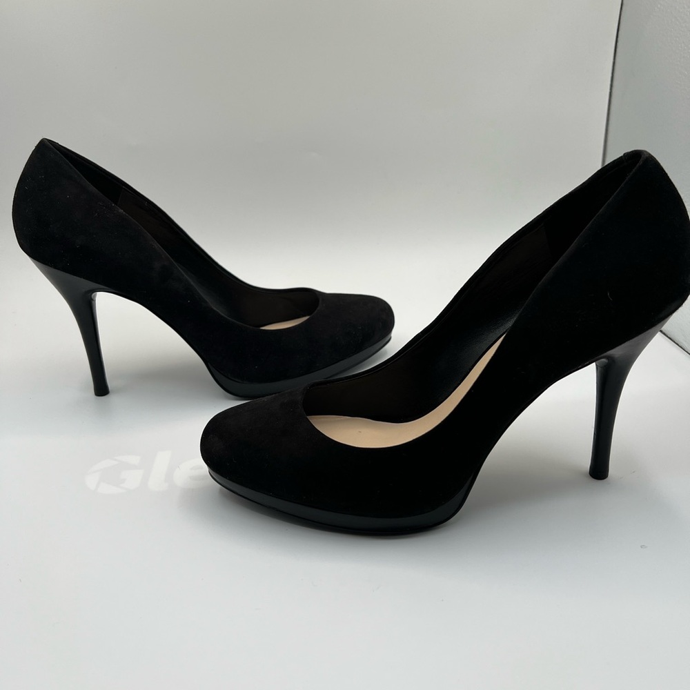 Nine West Black Suede Platform Heels